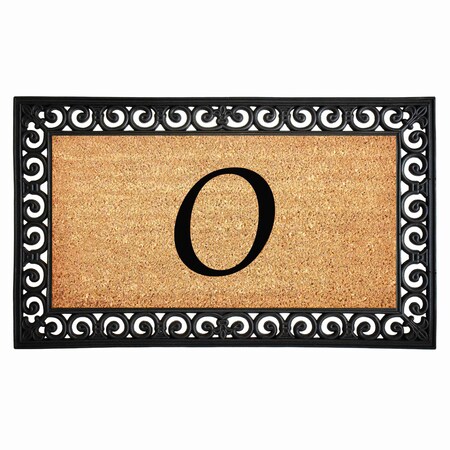 Monogram Door Mat, Black, Natural, 18 in W x 30 in L